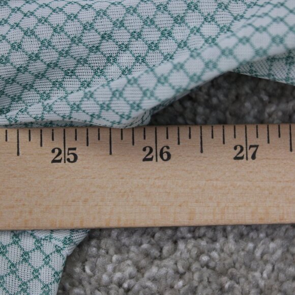 VTG Sears Perma-Prest Dress Shirt Mens 16 1/2, 35 Green/White Trim Regular Knit - Picture 11 of 13